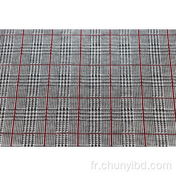 Tissu Jacquard à Carreaux Rouge En Noir Et Blanc